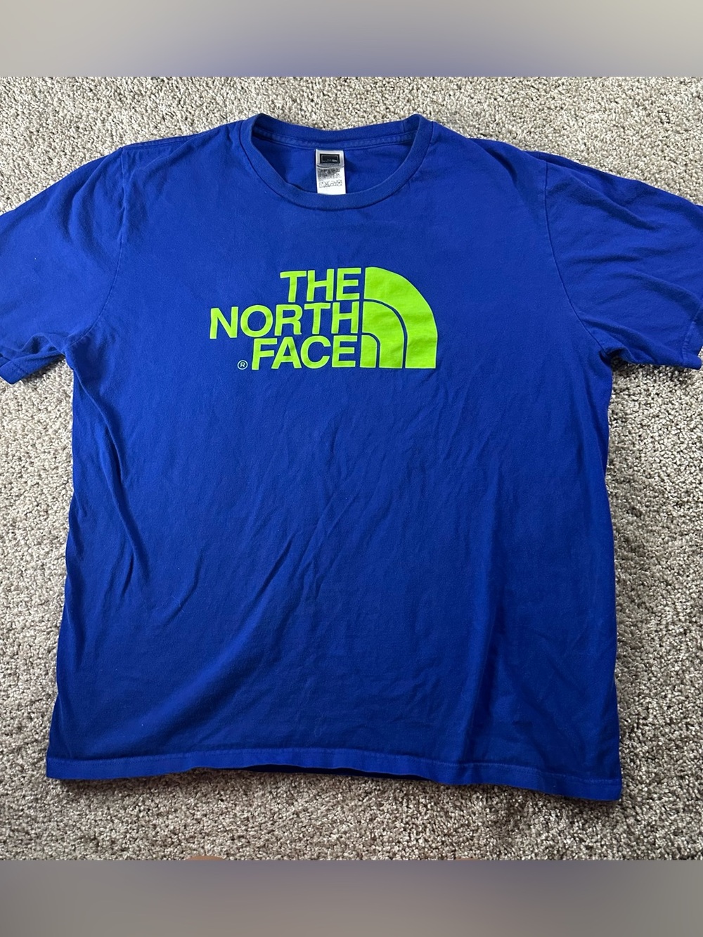 The North Face Men's Cotton Knit Logo Graphic Tee Blue XL Crew Neck a507